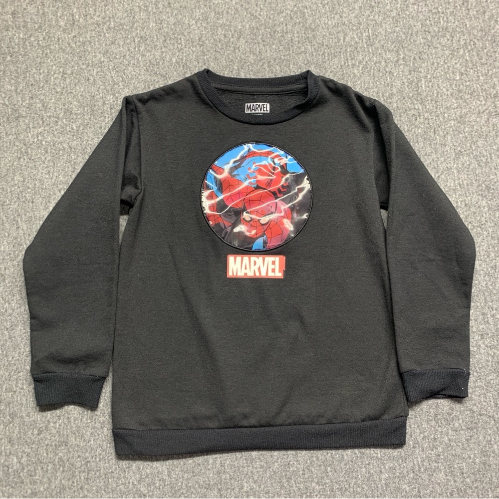 Spiderman Kids Black Crew Neck Sweater BOYS Size 6/7